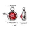 20Pcs 201 Stainless Steel Rhinestone Charms STAS-YW0002-02B-5