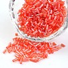Transparent Colours Pearl Luster Plated Round Hole Glass Bugle Beads SEED-I001-109B-1