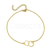 Brass Ring Link Ankelets for Women AJEW-AN00617-1