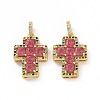 Brass Micro Pave Clear Cubic Zirconia Pendants ZIRC-F135-24G-A-3