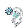 Helm & Butterfly Enamel Rotatable Cuff Rings for Women RJEW-R005-09P-4