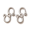 304 Stainless Steel S-Hook Clasps with Blank Bezel Cups SA-CBA7A40-03P-B-1