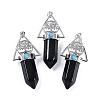 Natural Obsidian Faceted Pointed Bullet Big Pendants G-H076-02P-010-1