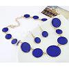 Alloy Enamel Flat Round Link Chain Necklaces & Dangle Earrings Sets for Women FS-WG50978-02-1