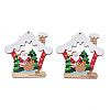 Christmas Theme Single-Sided Printed Wood Big Pendants WOOD-N005-64-1