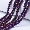 Electroplate Transparent Glass Beads Strands EGLA-A034-T3mm-UA06-1