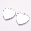 Tarnish Resistant 304 Stainless Steel Pendant Cabochon Settings X-STAS-K148-04B-1
