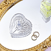 Heart-Shaped Glass Ring Holder AJEW-WH0643-265A-3