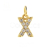 Brass Cubic Zirconia Pendants with Jump Rings FIND-PW0024-09X-1