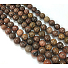 Natural Dendritic Jasper Beads Strands X-G-H1632-8MM-2