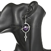 Natural Amethyst & Alloy Pendant Dangle Earrings EJEW-TA00818-04-2