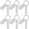 20Pcs 201 Stainless Steel Blank Pendant Keychain KEYC-SC0001-62A-1