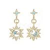 Brass Micro Pave Cubic Zirconia Stud Dangle Earrings for Women WGC617F-02-1