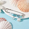 Evil Eye Resin Alloy Star Charm Brooch Pin JEWB-BR00154-2