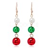Christmas Theme Alloy Plastic Dangle Earrings FS-WG6FBD6-15-1