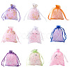 Kissitty 100Pcs 2 Style Gold Stamping Butterfly Rectangle Organza Gift Bags OP-KS0001-01-1