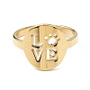 Ion Plating(IP) 304 Stainless Steel Word Love Adjustable Ring for Women RJEW-I097-01G-2