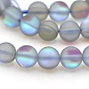 Round Synthetic Frosted Moonstone Beads Strands G-M209-01-1