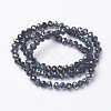 Electroplate Transparent Glass Beads Strands EGLA-A034-T4mm-Q11-2