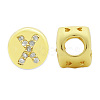 Brass Micro Pave Clear Cubic Zirconia Beads KK-T030-LA843-XX3-2
