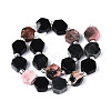 Natural Rhodonite & Eagle Eye & Obsidian Beads Strands G-N358-03A-03-3