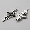 Jet Rhinestone Cross Pendant with Black Enamel ENAM-WH0001-06AS-01-2