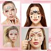 7 Sheets 7 Style Self Adhesive 3D Eyes Body Face Jewelry Acrylic Rhinestone & Imitation Pearl Stickers MRMJ-OC0003-11-7