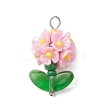 Glass Seed Beaded Flower Pendants PALLOY-MZ00521-05-1