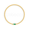 Birthstone 304 Stainless Steel Pave Cubic Zirconia Link Bracelets FS-WG4804B-06-1