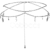Alloy Moon Sun Star Double Layer Tassel Waist Chains AJEW-GF0013-25P-1