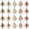 3Pcs Brass Micro Pave Cubic Zirconia Links Connectors KK-YW0003-49LG-05-2