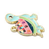 Light Gold Plated Alloy Enamel Pendants ENAM-L041-05B-3