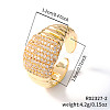 Elegant Fashionable Thread Design Brass Rhinestone Cuff Rings GP3744-2-2