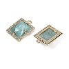Natural Amazonite Faceted Rectangle Pendants G-I375-05G-07-2