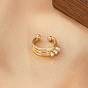 Alloy Crystal Rhinestone 3 Lines Fake Lip Rings FS-WGE11C8-01-2