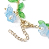 Flower Glass & Acrylic Charm Bracelets BJEW-JB10443-5