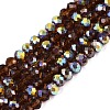 AB Color Plated Transparent Glass Rondelle Beads Strands EGLA-T029-4mm-10J-1