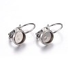 Tarnish Resistant 304 Stainless Steel Leverback Earring Settings STAS-F191-03P-6mm-1