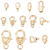 PandaHall Elite 13Pcs 13 Styles Rack Plating Brass Lobster Claw Clasps KK-PH0006-83-1