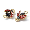 Alloy Jet Rhinestones Connector Charms FIND-A024-12G-3