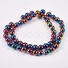 Electroplate Non-magnetic Synthetic Hematite Beads Strands G-J169A-8mm-05-2