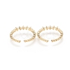 Brass Micro Pave Clear Cubic Zirconia Cuff Rings RJEW-F101-03G-2