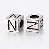 304 Stainless Steel Large Hole Letter European Beads STAS-H428-01AS-N-2