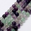 Natural Rainbow Fluorite Bead Strands G-P255-01-8mm-1