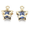 Brass Micro Cubic Zirconia Charms X-KK-N235-034C-3