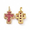 Brass Micro Pave Clear Cubic Zirconia Pendants ZIRC-F135-24G-01B-1