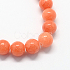 Natural Dyed Yellow Jade Gemstone Bead Strands G-R271-6mm-Y18-2