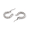 Brass Twist Hoop Earrings for Women EJEW-L234-088P-3