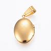 Ion Plating(IP) 304 Stainless Steel Locket Pendants STAS-H389-28G-3