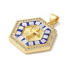 Cross Theme Brass Micro Pave Cubic Zirconia Pendants KK-K385-035G-3